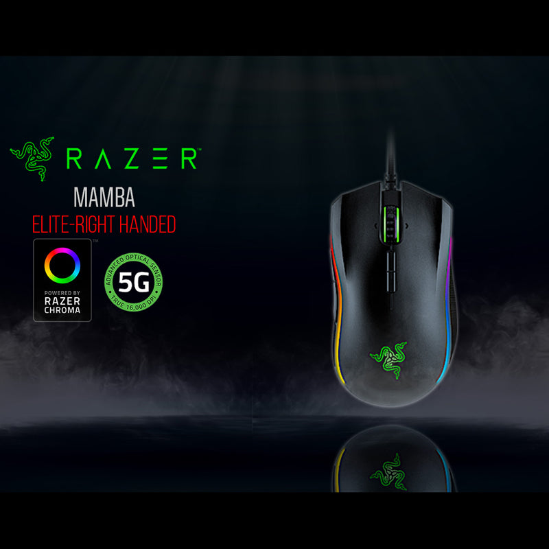 Razer Mamba Elite Extended Razer Chroma RGB Wired Gaming Mouse - Black Razer Mamba Elite Extended Razer Chroma RGB Wired Gaming Mouse - Black